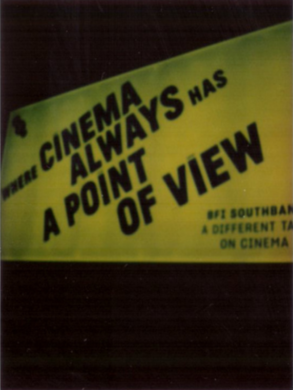 A yellow cinema banner reading where cinema always has a point of view