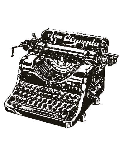 A hand-drawn typewriter